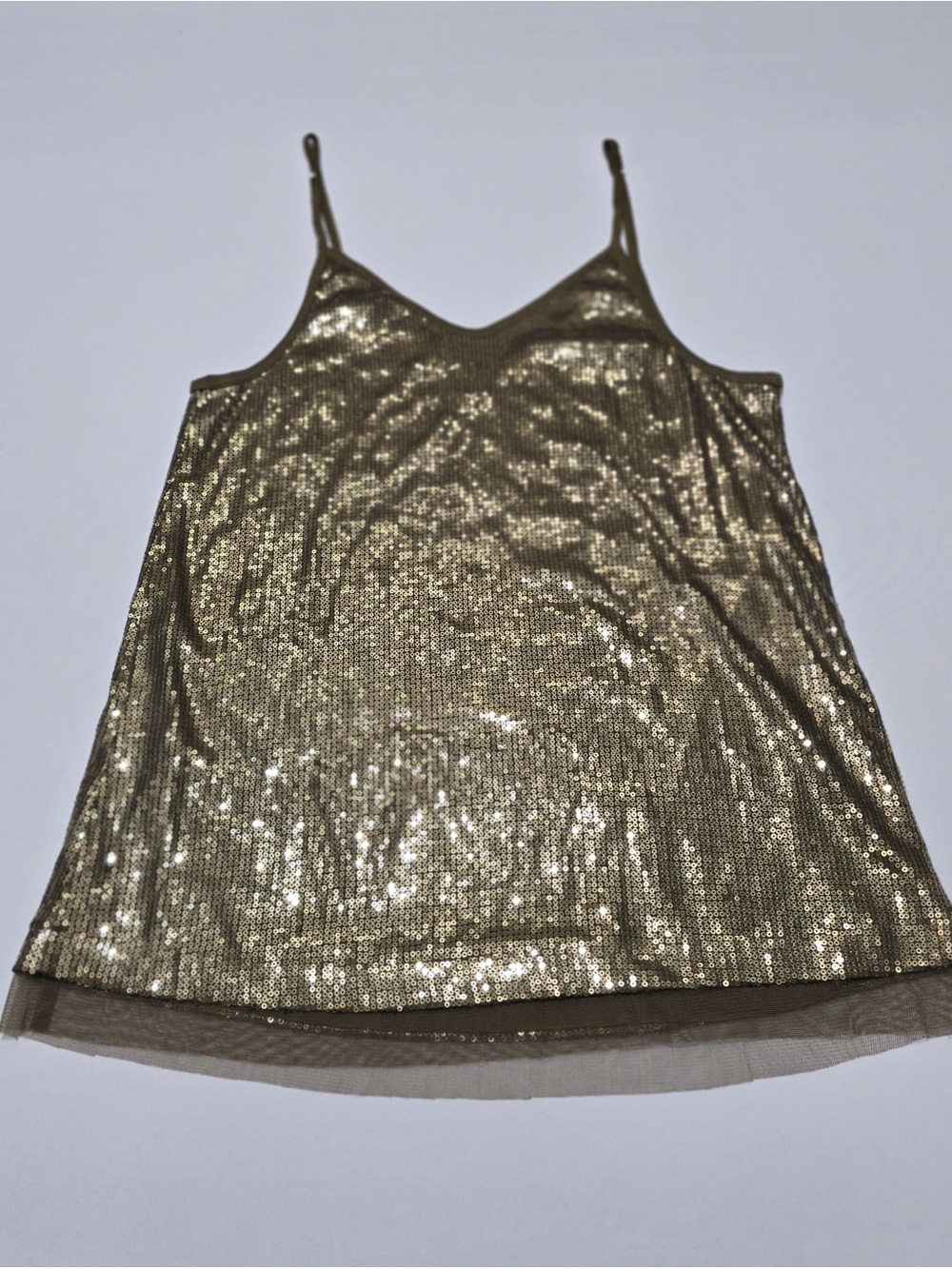 Michael Stars Olive Tank Top with Gold Sequins - NWOT